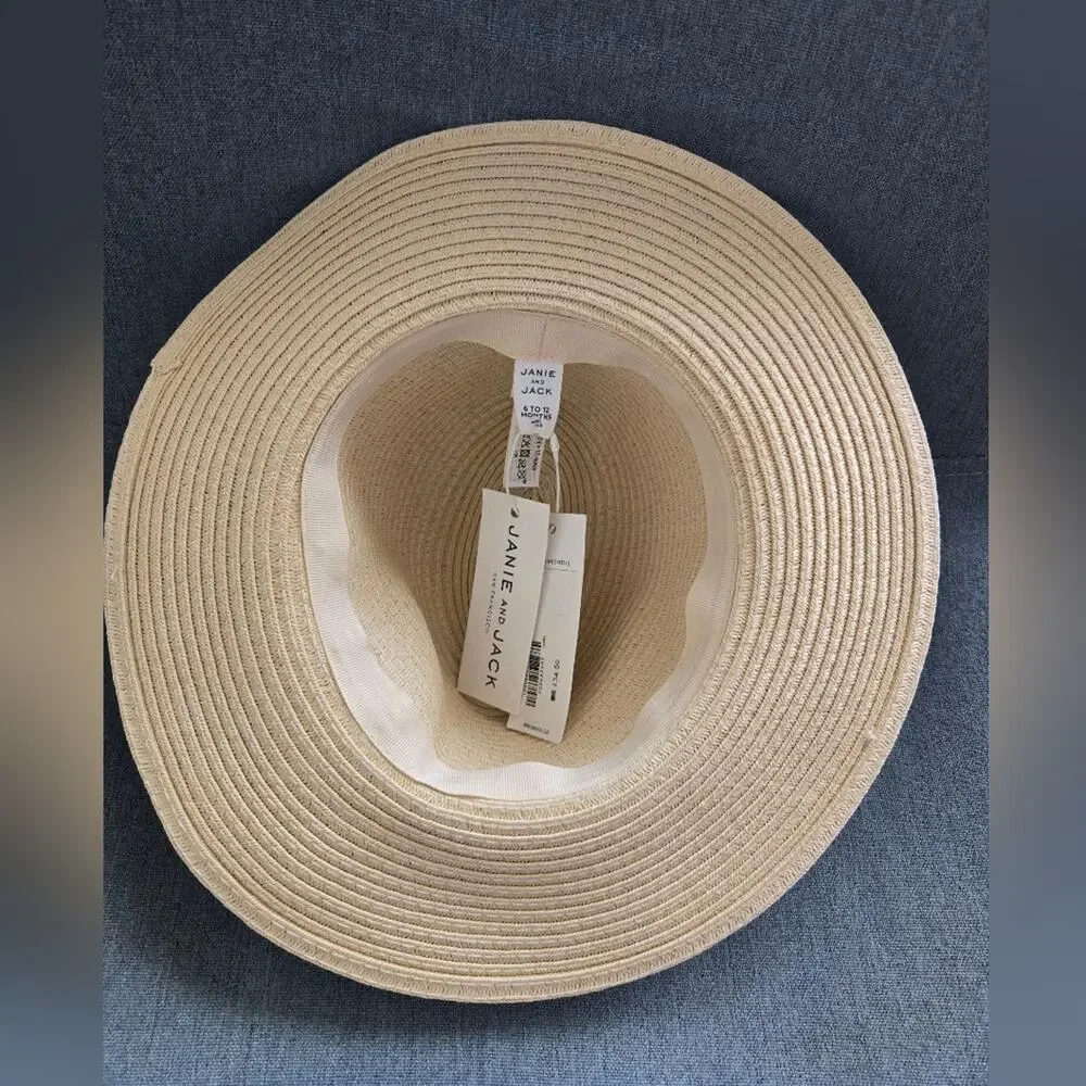 Janie and Jack Baby Flower Straw Hat 6-12 Months Country Cowgirl Western